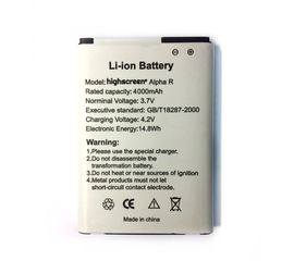 Highscreen Alpha R Усиленный аккумулятор (4000mAh) (original) Highscreen - Сервис Плюс Рус
