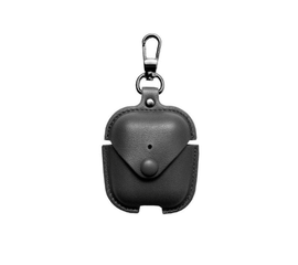 Чехол для AirPods кожаный на кнопке - Черный - Сервис Плюс Рус