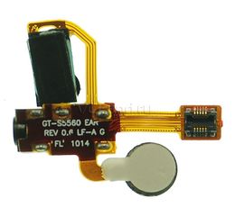 Samsung GT-S5560 Шлейф в сборе с динамиком слуховым, разъемом гарнитуры и вибромотором (снятый оригинал) Samsung - Сервис Плюс Рус
