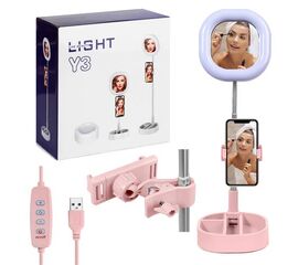 Селфи кольцо Y3 розовый - Сервис Плюс Рус