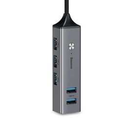 USB Хаб Baseus Cube USB to USB3.0*3+USB2.0*2 HUB Adapter CAHUB-C0G - черный Baseus - Сервис Плюс Рус