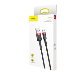 Кабель USB Micro USB 1m 2,4A Cafule Cable Baseus черный с красным - Сервис Плюс Рус