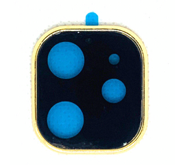 Защитное стекло для камеры iPhone 11 (полная проклейка, золотая рамка) - Сервис Плюс Рус