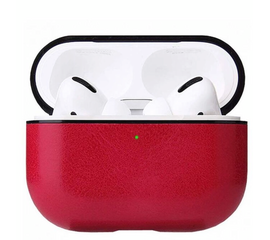 Чехол для AirPods Pro leather Case (кожа) (DK-2) красный PluseRus - Сервис Плюс Рус