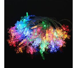 Гирлянда "Снежинка" цветная 5м белый провод - Сервис Плюс Рус