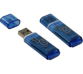USB накопитель 16 GB Smart Buy Glossy Series Blue - Сервис Плюс Рус