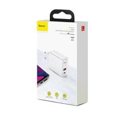 Переходник СЗУ на USB + Type-C 2.1A CCFS-C02 Baseus белый - Сервис Плюс Рус