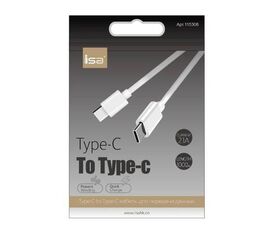 Кабель Type-C на Type-C 1m 2A ISA белый - Сервис Плюс Рус