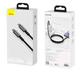 Кабель Type-C to Type-C 100W 1m Tungsten Gold Fast Charging Baseus Black - Сервис Плюс Рус