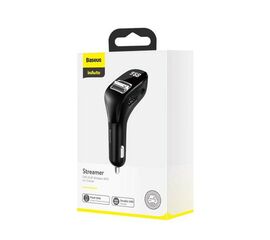 Автомобильное зарядное устройство Baseus Streamer F40 AUX Wireless MP3 Car Charger CCF40-01 Black - Сервис Плюс Рус