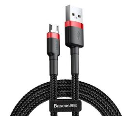 Кабель USB Micro USB 1M 2.4A Cafule Cable Baseus черный с красным CAMKLF-B91 Baseus - Сервис Плюс Рус