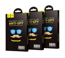 Защитное стекло iPhone XS Max 3D Анти-шпион A13 HOCO черное - Сервис Плюс Рус