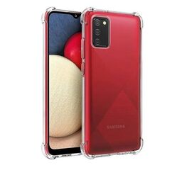 Чехол силиконовый противоударный для Samsung Galaxy А02S прозрачный - Сервис Плюс Рус