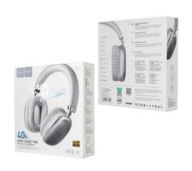 Наушники W35 Wireless Headset Long Usage Time HOCO серебро - Сервис Плюс Рус