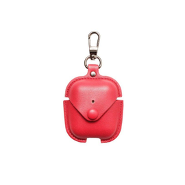 Чехол для AirPods кожаный на кнопке - Красный - Сервис Плюс Рус