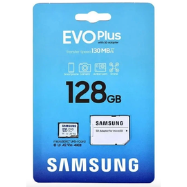Micro SD 128GB Samsung Class 10 Evo Plus (130 Mb/s) + SD адаптер Samsung - Сервис Плюс Рус