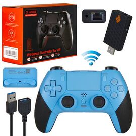 Джойстик PS4 (PS5) беспроводной 2.4G синий - Сервис Плюс Рус