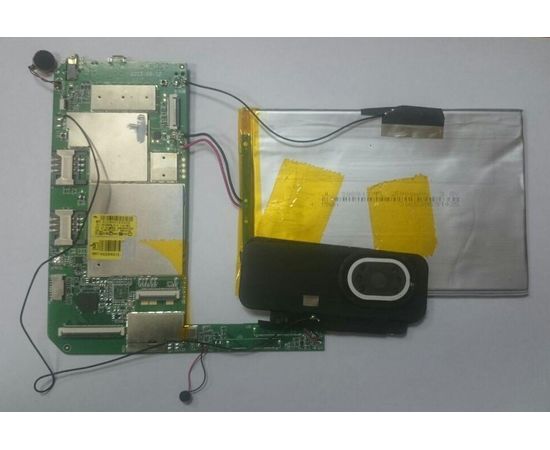 Irbis TZ11 Плата материнская в сборе с аккумулятором, вибромотором, динамиками, разъемами для SD-карты, SIM-карт, аудио, зарядки (org.) IRBIS - Сервис Плюс Рус