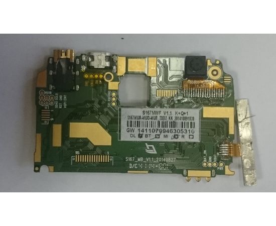 teXet X-square (TM-4972) Плата материнская в сборе с разъемами аудио, зарядки, SIM-карт, TF-карты и фронтальной камерой (org.) teXet - Сервис Плюс Рус