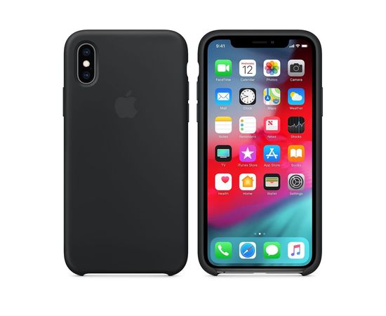 Чехол iPhone X / XS Silicone Case, черный - Сервис Плюс Рус