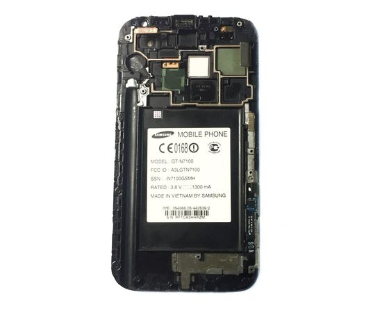 Samsung Galaxy Note II (GT-N7100) LCD дисплей с сенсорным экраном (touchscreen\тачскрин) в сборе с рамкой (Черный) (org.) Samsung - Сервис Плюс Рус
