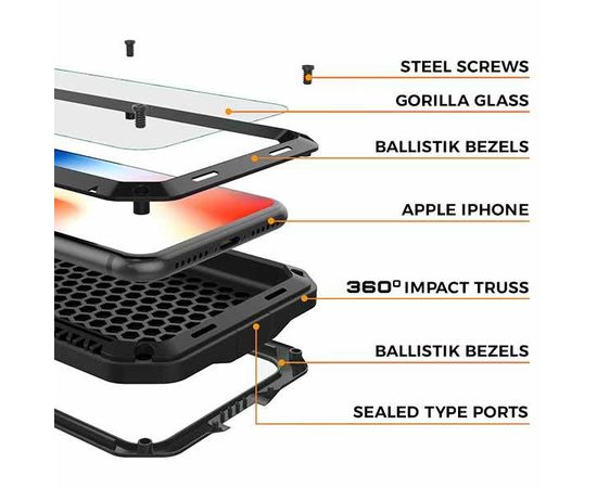 Чехол противоударный/водонепроницаемый для Apple iPhone 11 Pro Max Taktik - Золотой - 