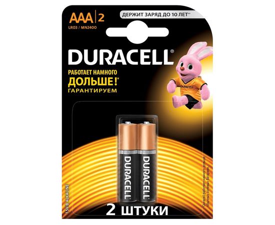 Батарейки Duracell BASIC ААА 1,5V LR03, 2шт. Duracell - Сервис Плюс Рус