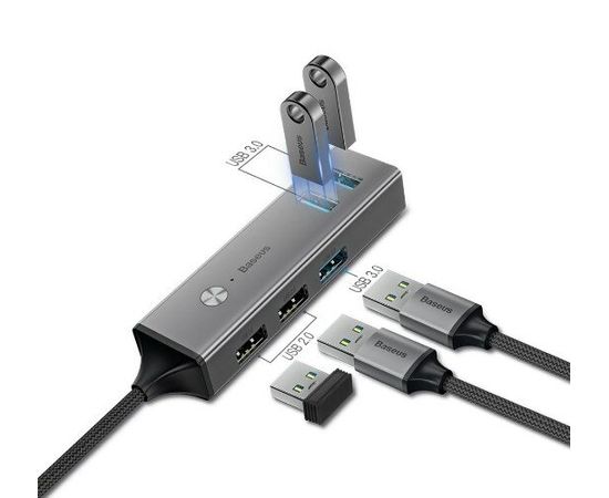 USB Хаб Baseus Cube USB to USB3.0*3+USB2.0*2 HUB Adapter CAHUB-C0G Baseus - Сервис Плюс Рус