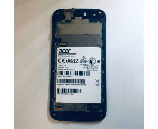 Acer Liquid Z330 Дисплей с тачскрином и рамкой (Оригинал) - черный Acer - Сервис Плюс Рус