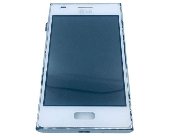 LG Optimus L5 (E612) Модуль (Дисплей в сборе с тачскрином и рамкой) (оригинал) - белый LG - Сервис Плюс Рус