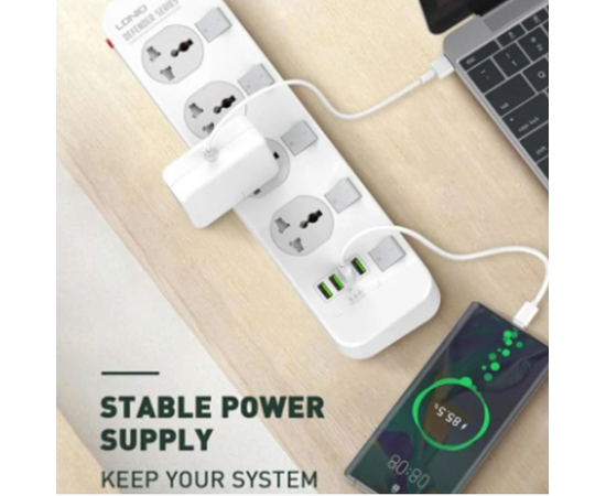 Сетевой фильтр LDNIO SC4408 Defender Series 2500W 4 розетки, 4 USB, 2м LDNIO - Сервис Плюс Рус