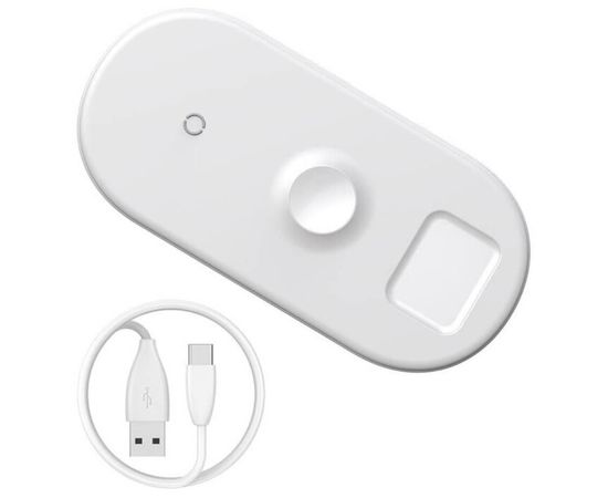 Беспроводная зарядка для телефона и Apple Watch/Pods быстрая Baseus Smart 3in1 (WX3IN1-C01) Baseus - Сервис Плюс Рус
