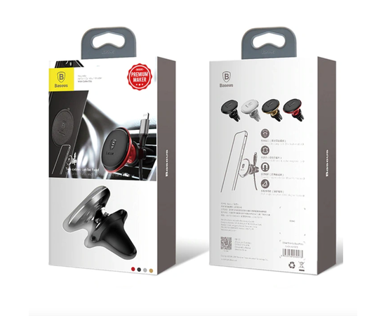 Держатель в дефлектор магнитный Baseus Air Vent With Cable Clip SUGX-A09 (Красный) Baseus - Сервис Плюс Рус