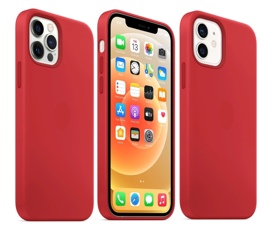 Чехол силиконовый для iPhone 12 mini Silicone Case MagSafe Red Apple - Сервис Плюс Рус