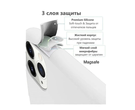 Чехол силиконовый для iPhone 12 / iPhone 12 Pro Silicone Case MagSafe Red Apple - Сервис Плюс Рус