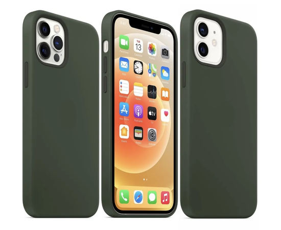 Чехол силиконовый для iPhone 12 / iPhone 12 Pro Silicone Case MagSafe Cyprus Green Apple - Сервис Плюс Рус