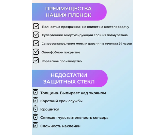 Полиуретановая, гидрогелевая (глянцевая) защитная плёнка для Apple Watch серия 1 / 2 / 3 42mm (6шт пленок в компелкте) PluseRus - Сервис Плюс Рус