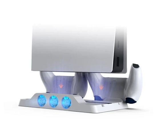 Многофункциональная охлаждающая подставка (док-станция) DOBE для игровой приставки PlayStation 5 (PS5) с зарядкой и индикацией для геймпадов DualSense (TP5-1507) - Сервис Плюс Рус