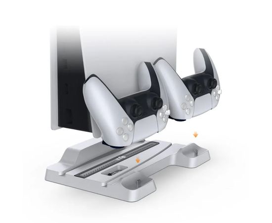 Многофункциональная охлаждающая подставка (док-станция) DOBE для игровой приставки PlayStation 5 (PS5) с зарядкой и индикацией для геймпадов DualSense (TP5-1507) - Сервис Плюс Рус