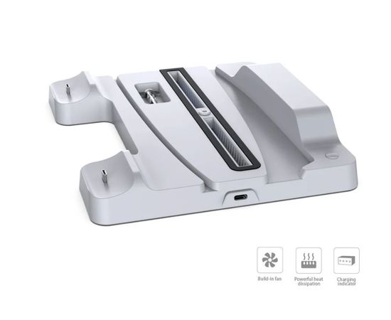 Многофункциональная охлаждающая подставка (док-станция) DOBE для игровой приставки PlayStation 5 (PS5) с зарядкой и индикацией для геймпадов DualSense (TP5-1507) - Сервис Плюс Рус