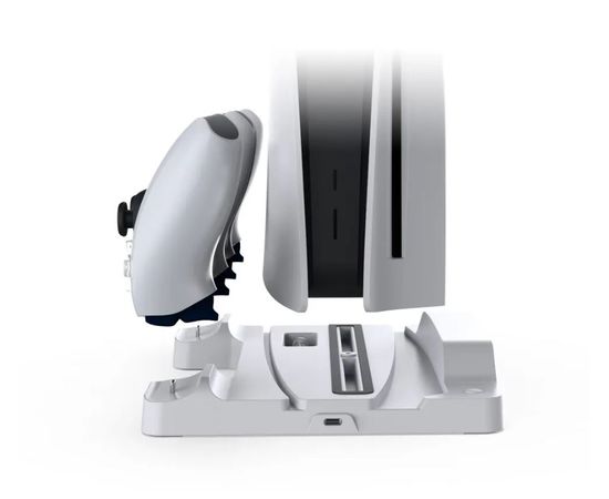 Многофункциональная охлаждающая подставка (док-станция) DOBE для игровой приставки PlayStation 5 (PS5) с зарядкой и индикацией для геймпадов DualSense (TP5-1507) - Сервис Плюс Рус