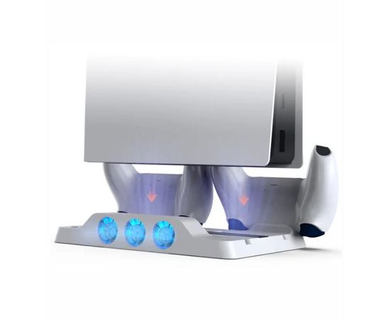 Многофункциональная охлаждающая подставка (док-станция) DOBE для игровой приставки PlayStation 5 (PS5) с зарядкой и индикацией для геймпадов DualSense (TP5-1507) - Сервис Плюс Рус