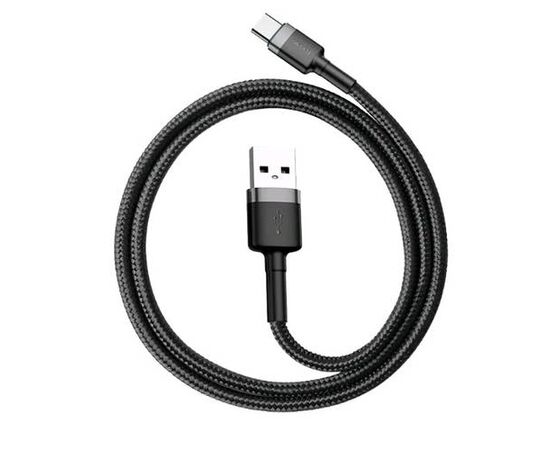 Кабель USB Type-C 0.5M 3A Cafule Cable Baseus черный с серым - Сервис Плюс Рус