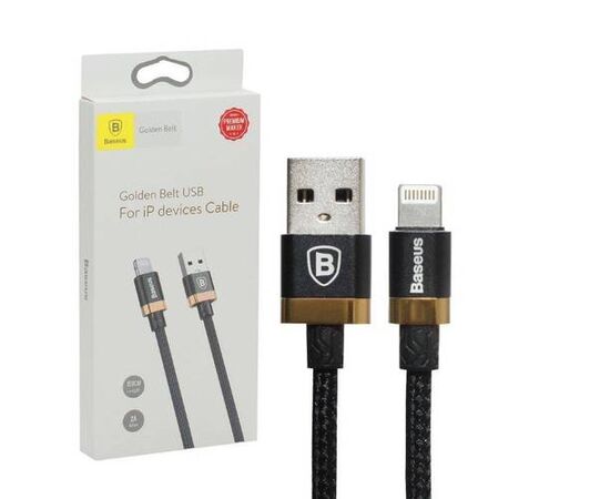 Кабель для iPhone, Baseus Golden Belt Series USB Cable Lightning Black/Gold 1.5m - Сервис Плюс Рус