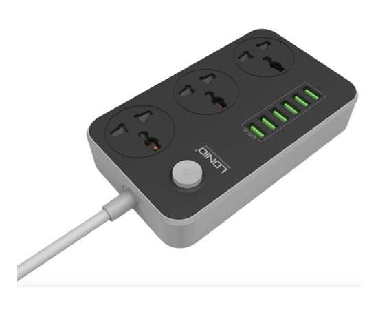 Переходник СЗУ на 6 USB 3.4A 3 розетки SC3604 LDNIO - Сервис Плюс Рус