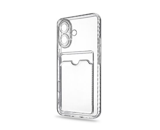 Силиконовый чехол прозрачный с визитницей для iPhone 16 (6.1) PluseRus - Сервис Плюс Рус