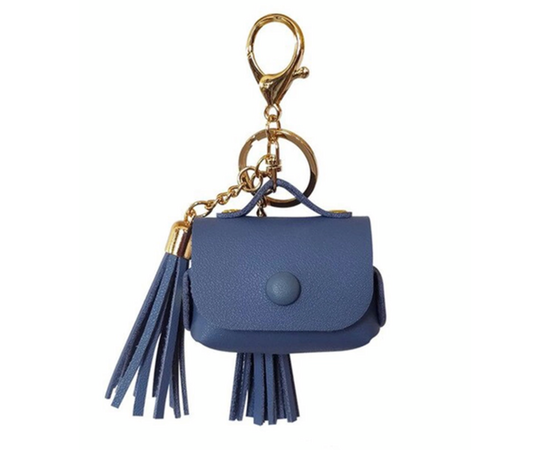 Чехол для AirPods Pro кисточка кожа - Голубой - Сервис Плюс Рус