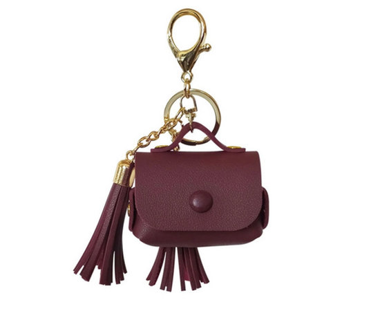 Чехол для AirPods Pro кисточка кожа - Темно-Красный - Сервис Плюс Рус