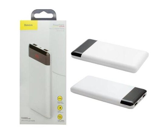 Power Bank Внешний аккумулятор 10000 mah Mini Cu Digital Baseus белый - Сервис Плюс Рус