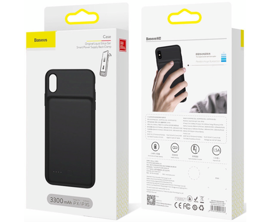 Чехол-аккумулятор Baseus 3300мАч Черный для iPhone X/XS - Сервис Плюс Рус